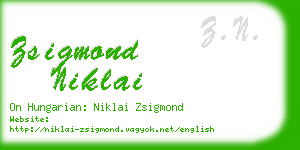 zsigmond niklai business card